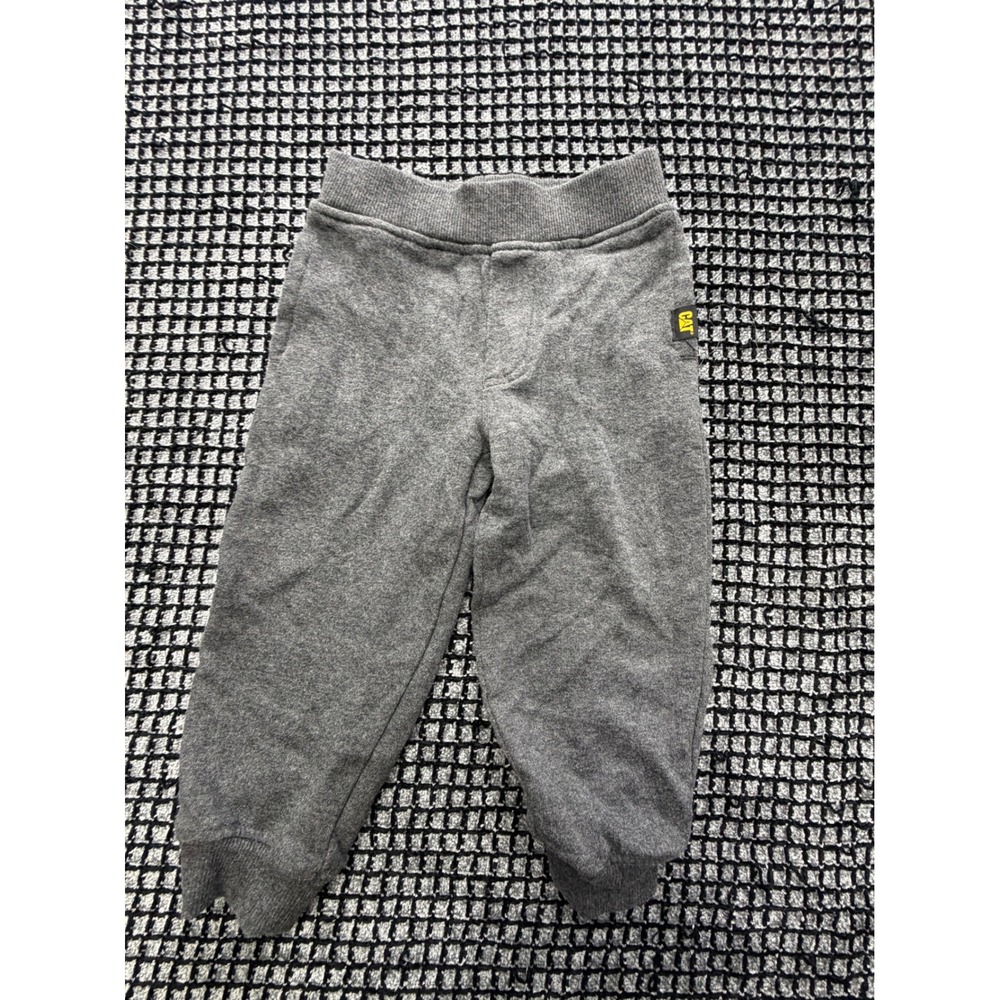 CAT Jogger Sweatpants Toddler 2T Gray Ribbed Cuff Fleece Pants